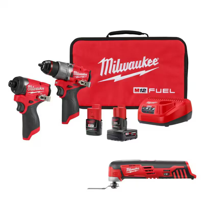 12-Volt Li-Ion Brushless Cordless Hammer Drill and Impact Driver Combo Kit (2-Tool) V6387