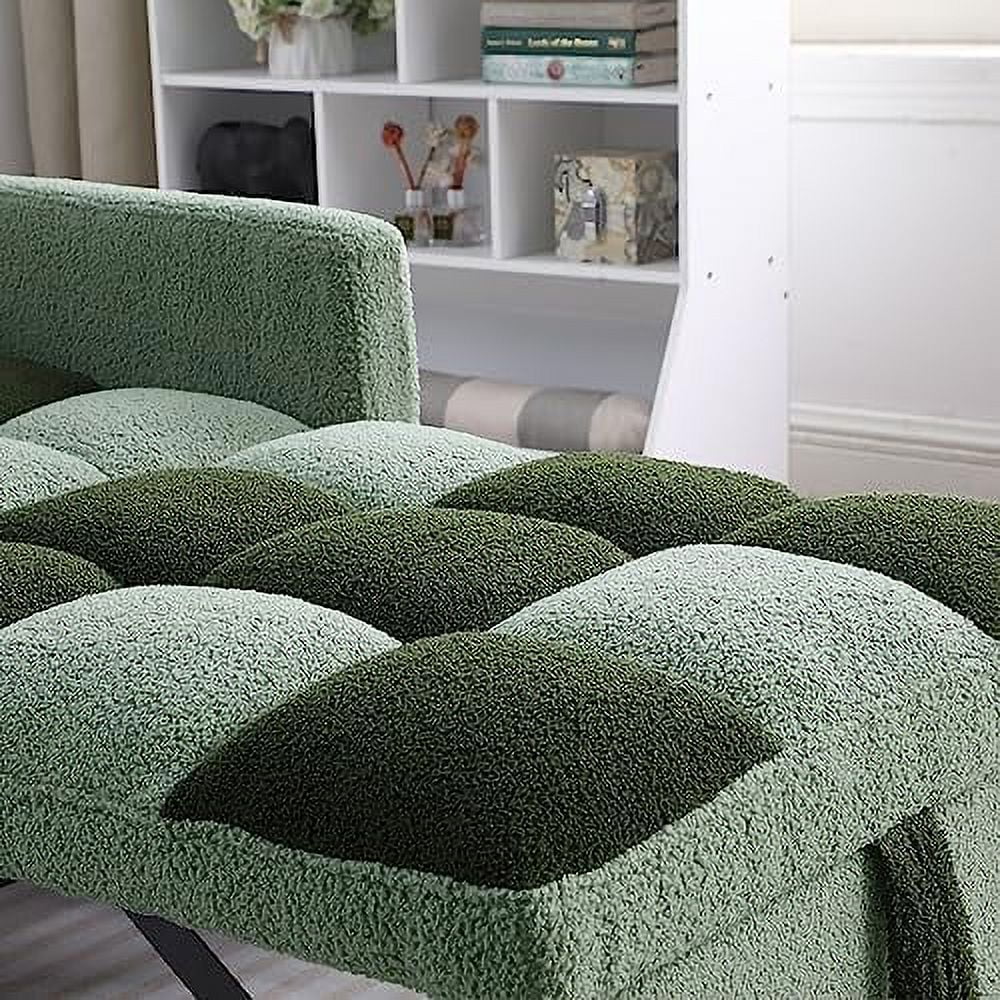 Black Velvet Convertible Chair Bed with Pillow D8713