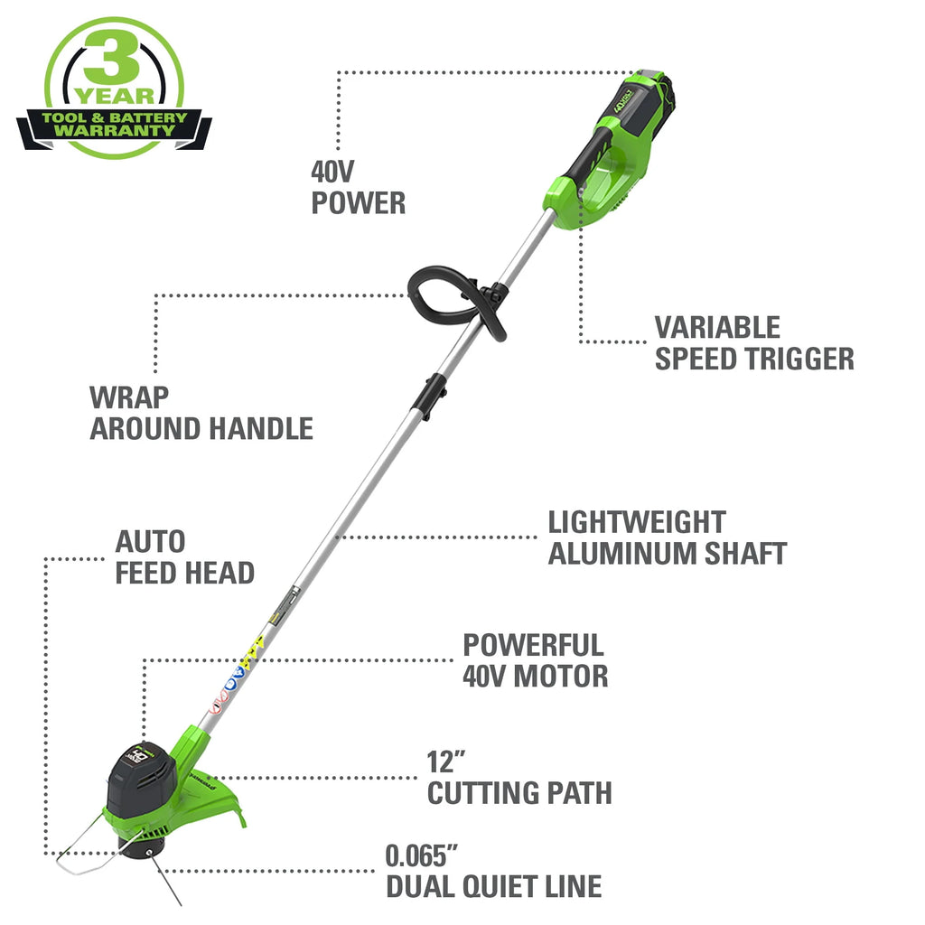 40V String Trimmer Leaf Blower Combo with 2.0 Ah Battery I973985