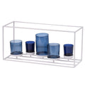 White and Blue Five Votive Candle Holder A304981