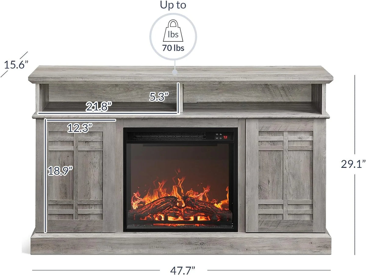 47" TV Stand with 18" Electric Fireplace W4183