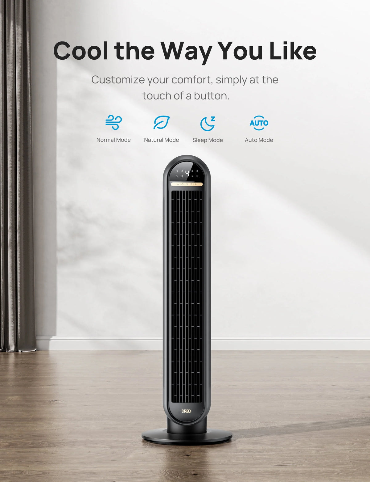 36 Standing Floor Fan with Remote 90° Oscillating 4 Speeds C7469
