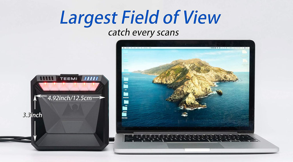 USB Wired Barcode Scanner with Large Scanning Window J792914