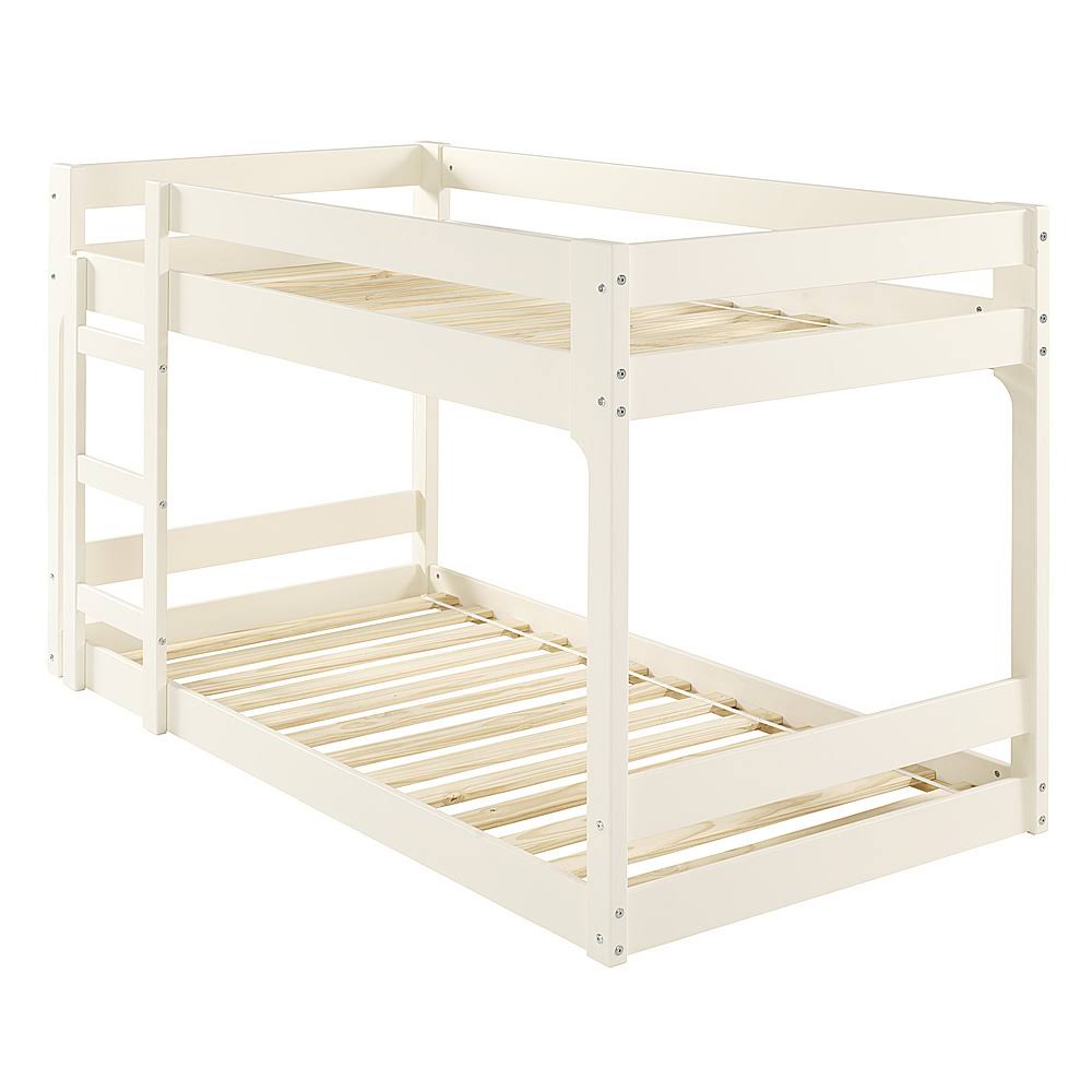 White Solid Wood Twin Over Twin Bunk Bed P649