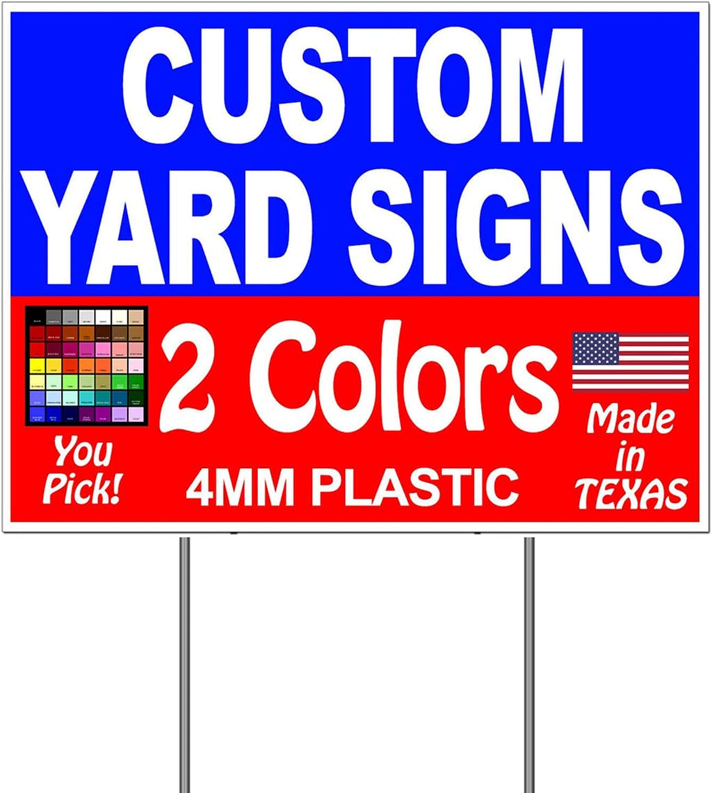 50 Pack Yard Lawn Signs with Metal Stake Stands I8581