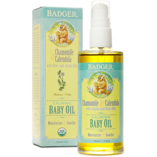 Baby Oil Glass Bottle 4 fl oz Y48612